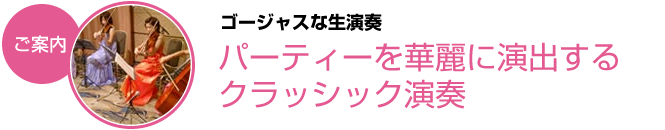 ゴージャスな生演奏のご案内 クラッシック演奏 ゴージャスな生演奏のご案内 クラッシック演奏